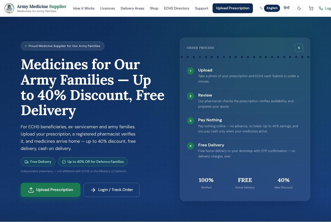 Army Medicine Supplier home page