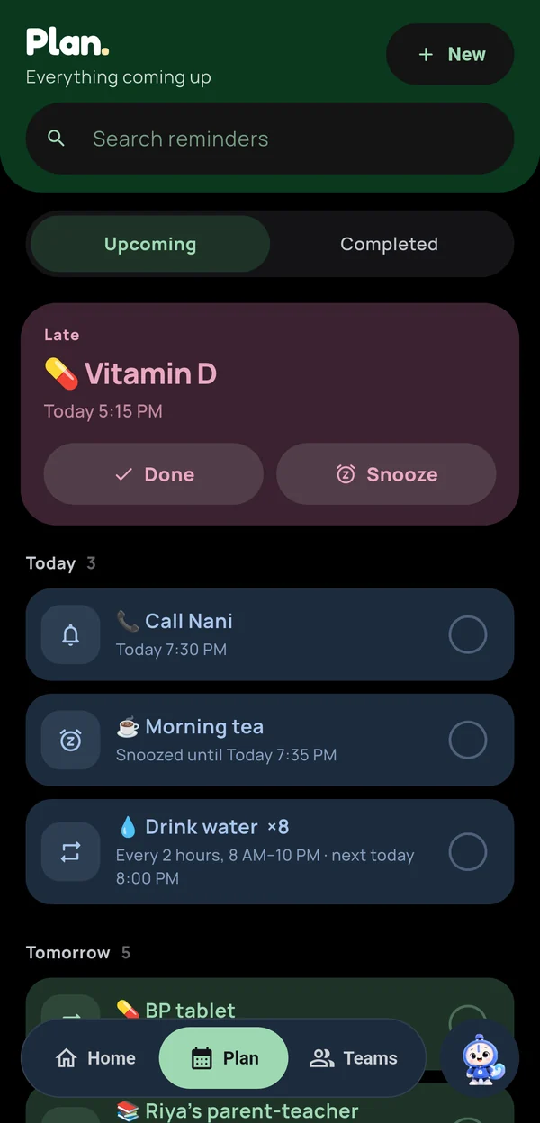 Plan in dark mode